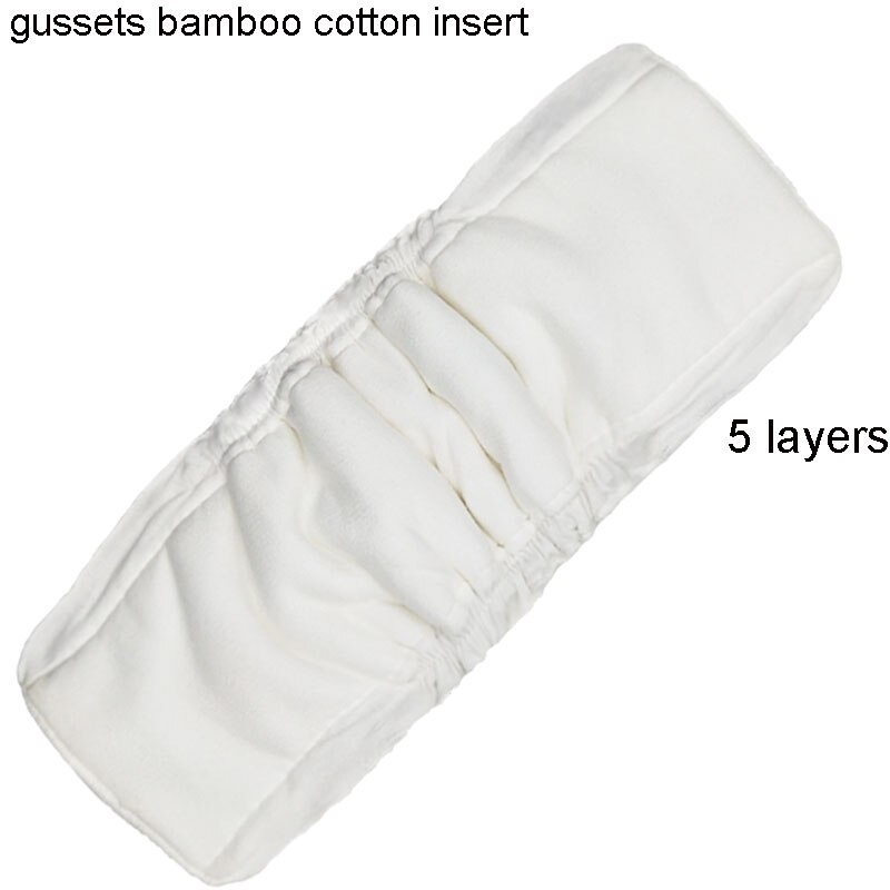 6 Pcs / lot Reusable Washable Diaper Inserts Bamboo Cotton Elastic For Baby Nappies Charcoal Insert Changing Liners For Cover: 6 pcs bamboo cotton