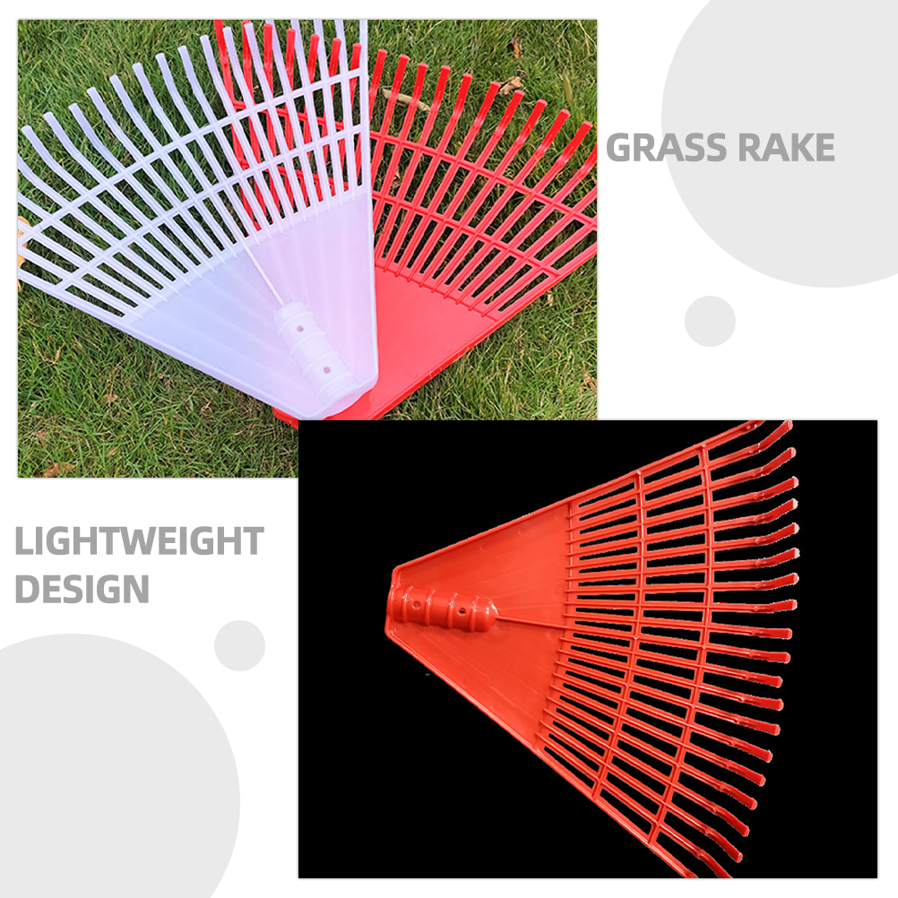 Grass Rake Garden Artificial Leaf Rakes Plastic Garden Soil Leaves Rake for Lawns Yard Lightweight Heavy Duty Hand Tools