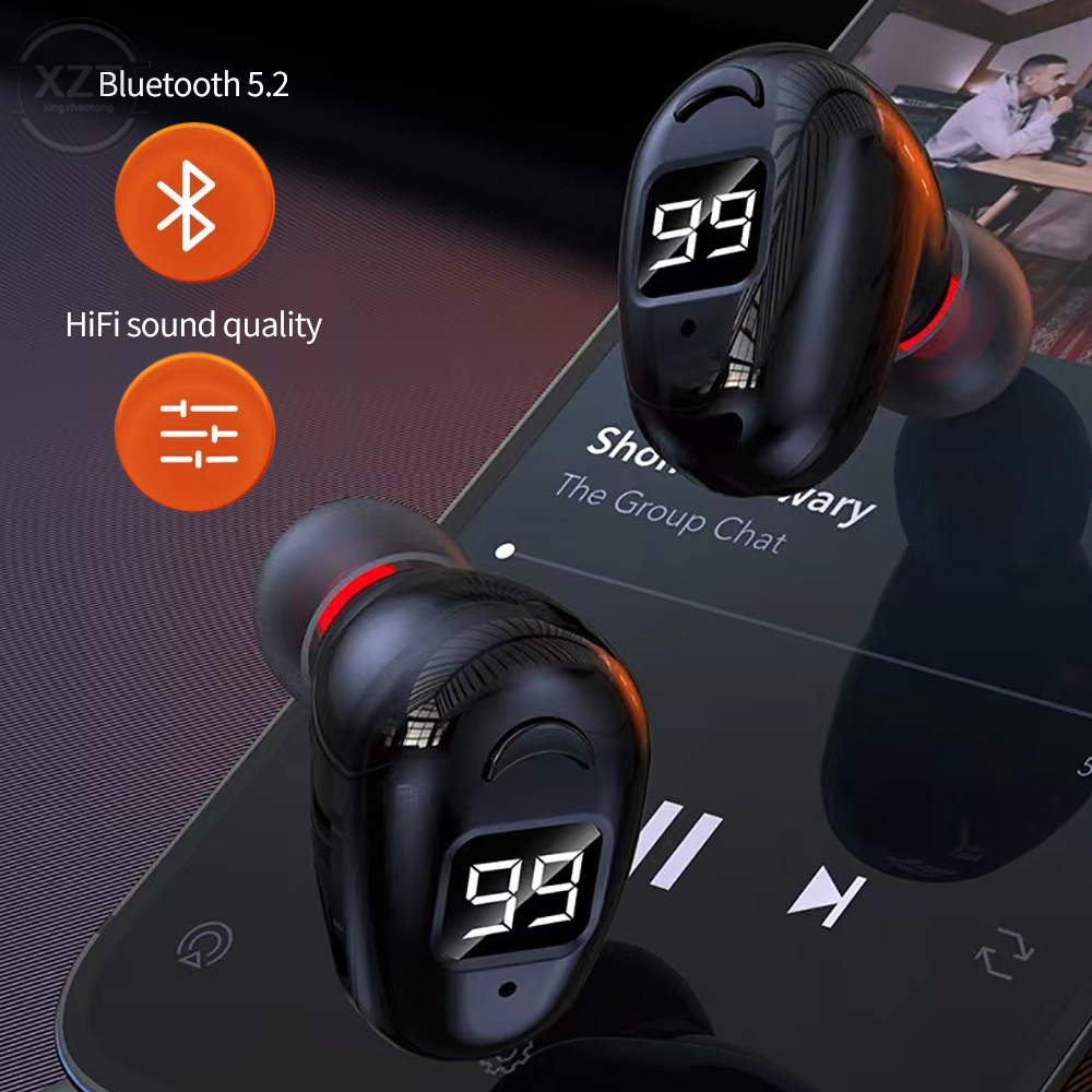 S980 Digital Bluetooth Earphones Mini In Ear Invisible Extra Long Standby Business LED Display Earplugs