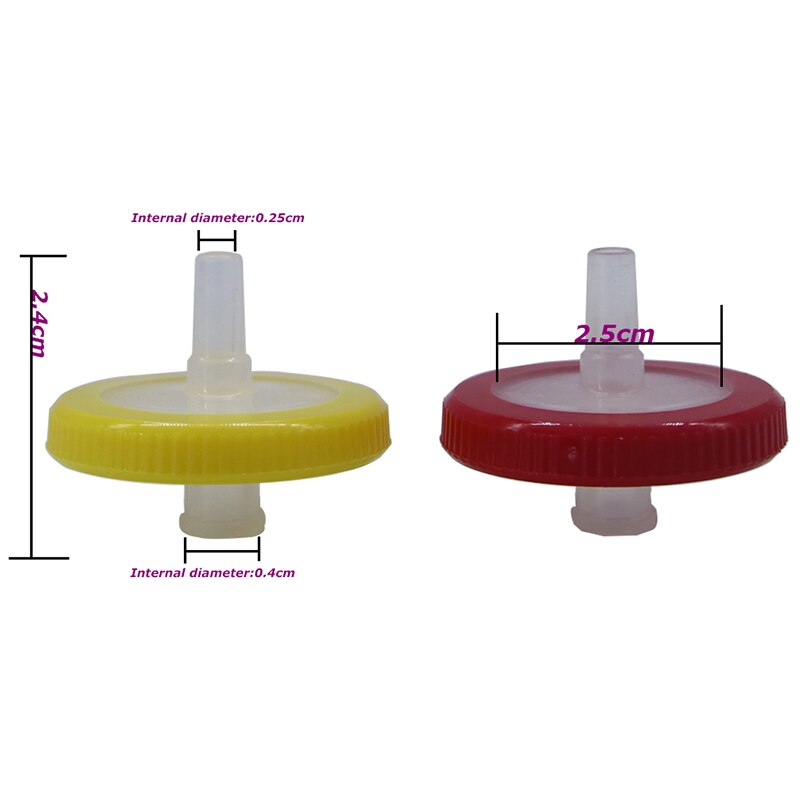 100Pcs 33mm PP 0.22/0.45um Hydrophilic Hydrophobic Filter