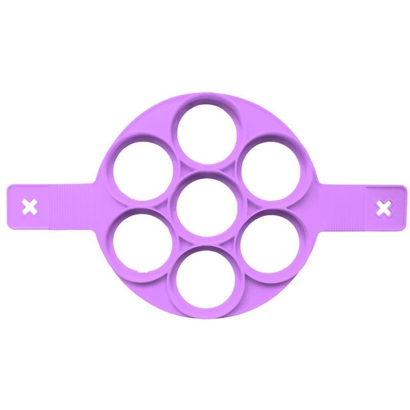 Silikon Kochen Schimmel Ei Omelette Eier Ring umdrehen Fantastisch Küche Spielereien Zubehör NonStick Pfannkuchen Hersteller Schimmel: 1PC runden Violett