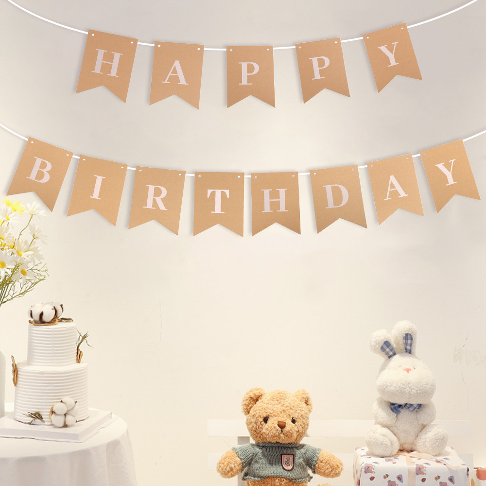 Guirnalda de Letras de Papel Kraft para Cumpleaños, Decoración para de Primer Cumpleaños Infantil