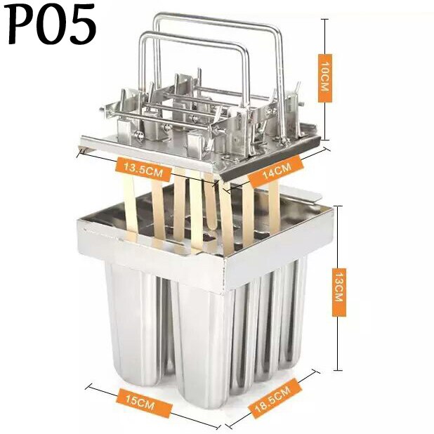 Stainless Steel DIY Ice Pop Molds Ice Lolly Popsicle Moulds Stick Holder 8 Cells/Batch Six Options Home Ice-Pop Molds: P05