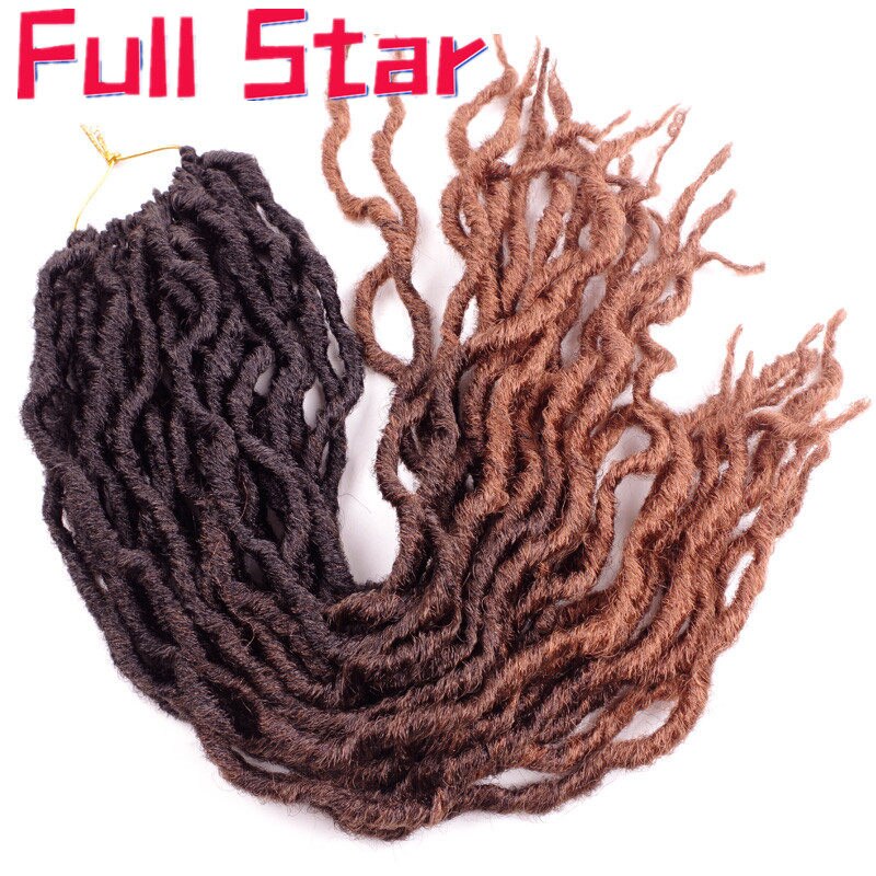 Goddess Faux Locs Crochet Hair 20 Inch Soft Natural Synthetic Crochet Braids Hair Extensions Pre Looped Locs Bulk Bug Brown 350#: T4/27/30 / 3Pcs/Lot