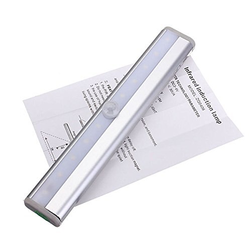 Lightinbox 10 LED PIR Motion Sensor Light For Cabinet Wardrobe Bookcase Stairway Warm White [Energy Class A+]