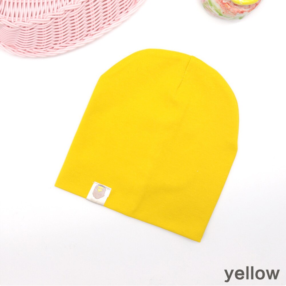 Hat Novelty Hip Hop Baby Street Dance Cotton Spring Autumn Scarf Boys And Girls Solid Color Children Warm Winter Cap: yellow
