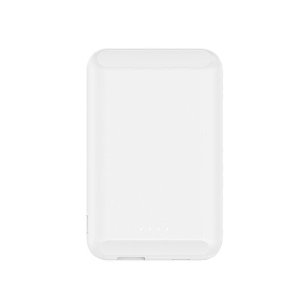 Caseier Magnetische Draadloze Oplader 5000Mah Mini Power Bank Voor Iphone 12 Pro Max Magnetische Externe Batterij Draagbare Powerbank: WHITE