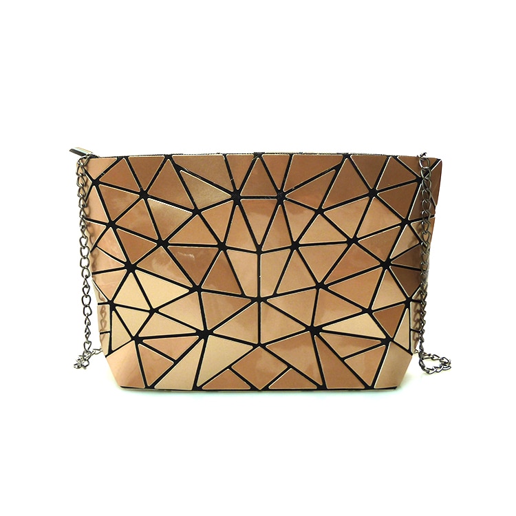 Vrouwen Keten Schoudertas Sac A Main Tas Mode Geometrische Messenger Bags Vlakte Vouwen Crossbody Tassen Clutch Avondtasje Bolso: gold