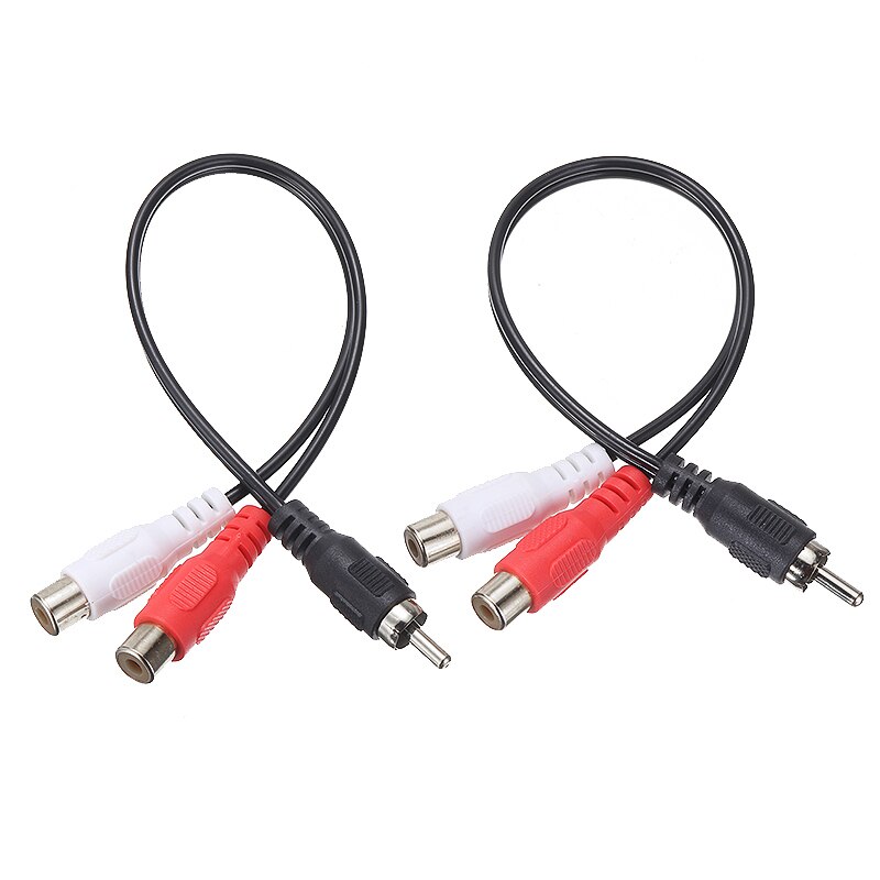 RCA Male to 2 RCA Female Audio Speaker Adapter Y Splitter Cable 6 inch Audio Stereo Amplifiers Cable