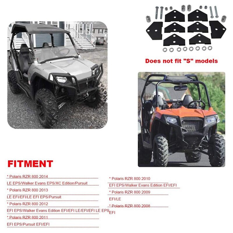2Inch Front Rear Full Lift Kit Suspension Rise Mount Brackets for UTV Polaris RZR 800 EFI Models