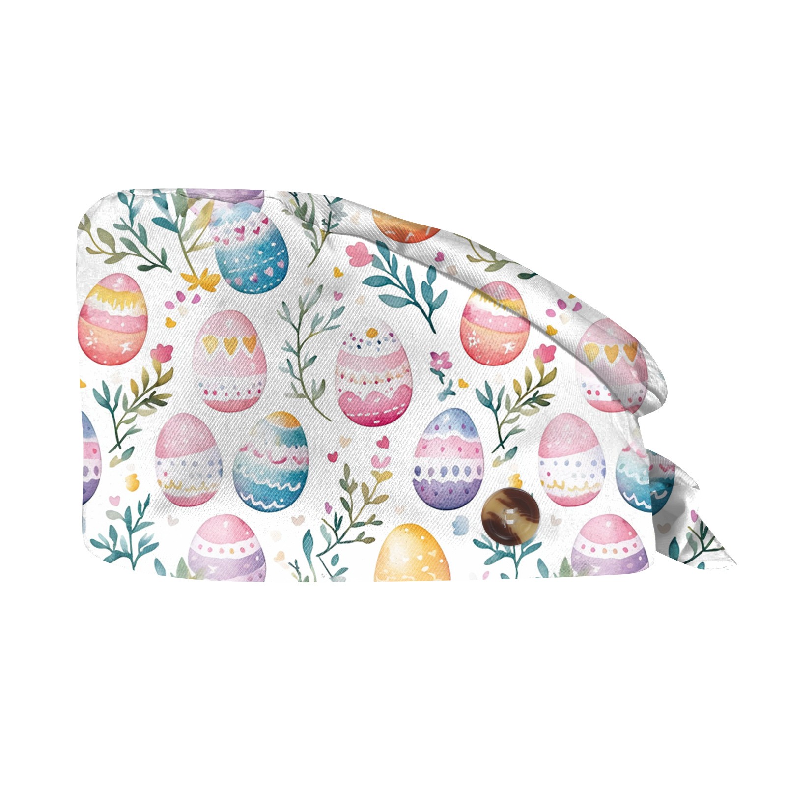 Gorros exfoliantes de Pascua con estampado de huevos y conejos, gorro de enfermera, gorro de trabajo para agencia de mascotas, accesorios para enfermeras, suministros de Pascua, gorro clínicos: Azul