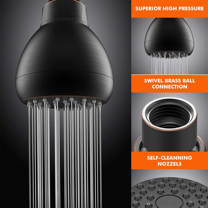 High Pressure Shower Head 3 Inch Anti-leak Showerhead with Adjustable Swivel Ball Joint J99Store