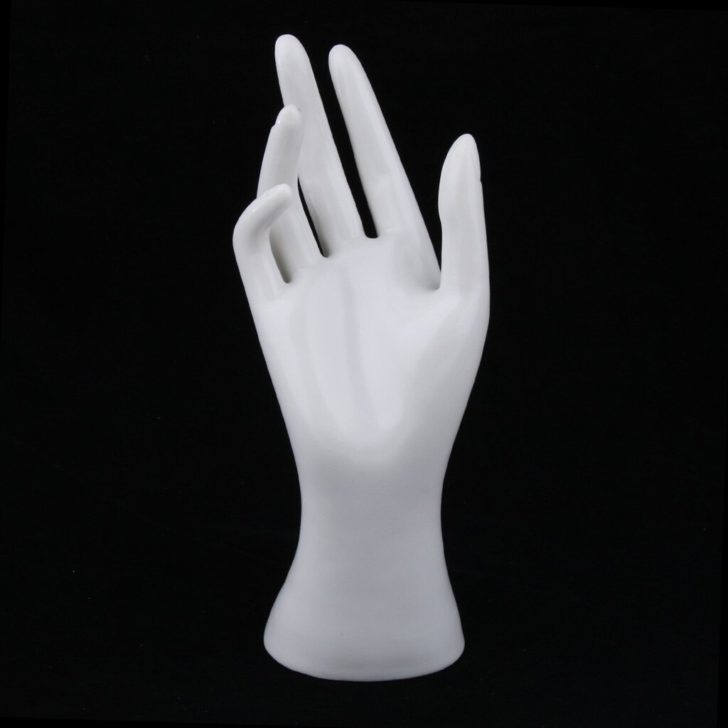 Female Mannequin Right Hand Jewelry Bracelet Ring Watch Gloves Display 8.5': White