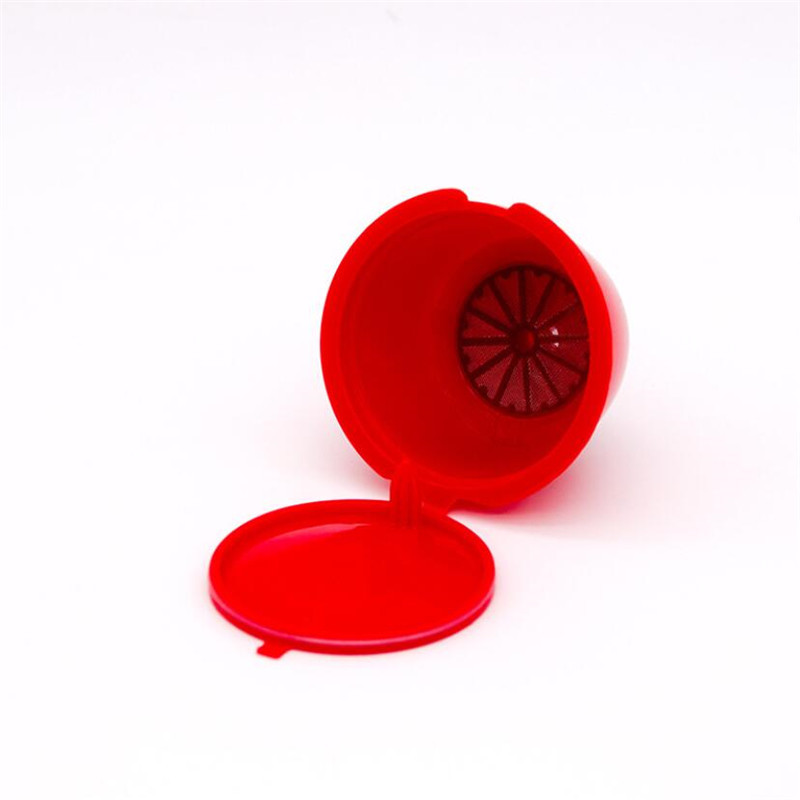 Cápsula de café recargable de plástico de 8 colores Compatible con modelos Dolce Gusto para rellenar cestas de filtro taza de café: Red