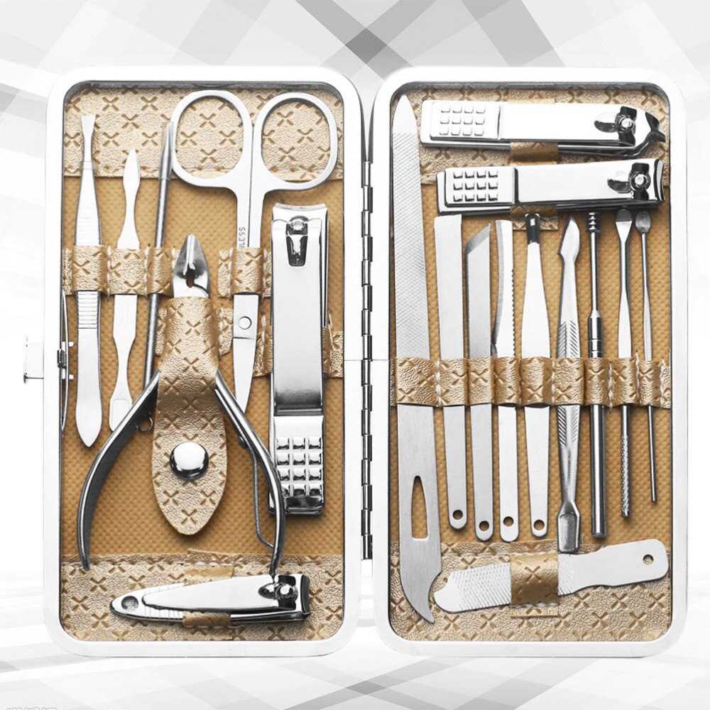 1 ensemble d'outils de manucure dissolvant de peau morte coupe-ongles pinces à cuticules tondeuse à cuticules pour homme femme Home Shop (Kh