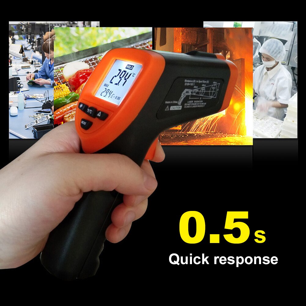 Portable Model 550 500ms 95% Response Handheld LCD Display Infrared Thermometer Non-Contact Temperature Pyrometer Tool