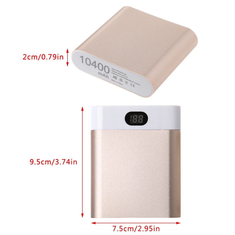 2 usb-portar 4x 18650 bärbar batterihållare för gör-det-själv lcd-display powerbank-väska  x6ha