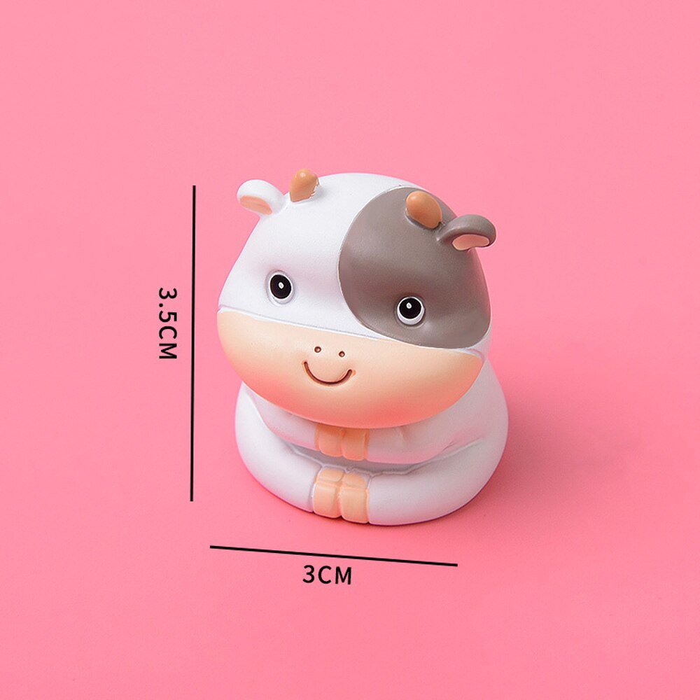 The Ox Year Figurines Cute Cartoon Doll Home Office Desk Resin Decoration Handmade DIY Craft For Childern: C