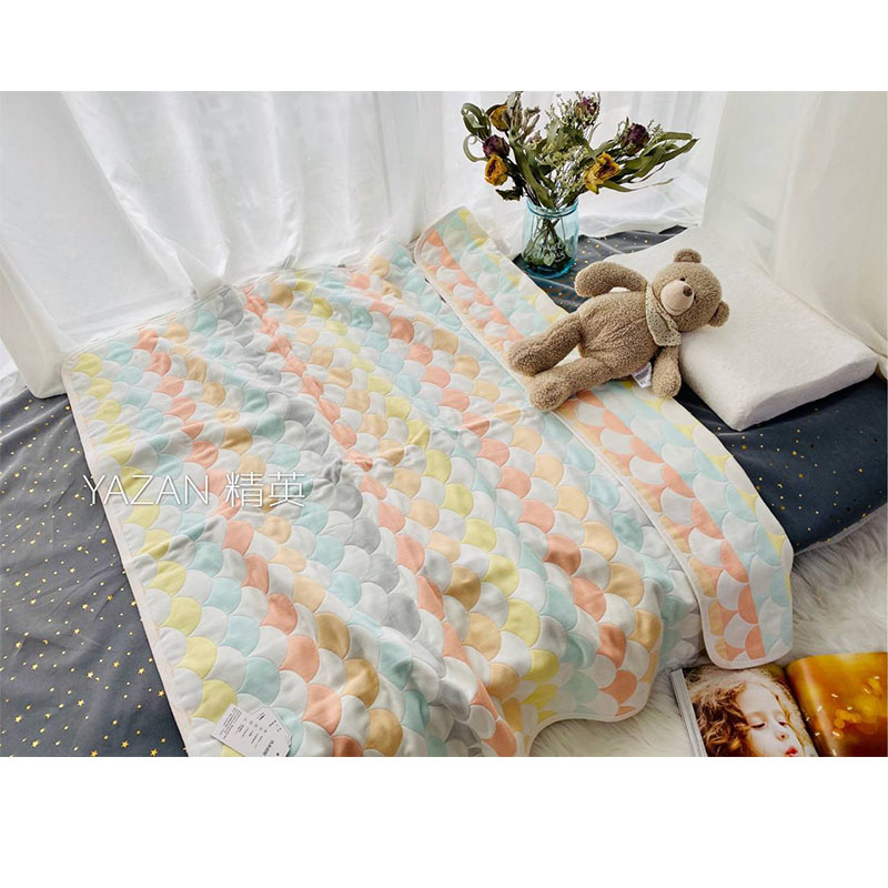 Yazan 110*105cm produkt 6 lags bomuldsgarn blødt åndbart klasse a stof babytæppe krybbebadehåndklæde: Ahorn skov