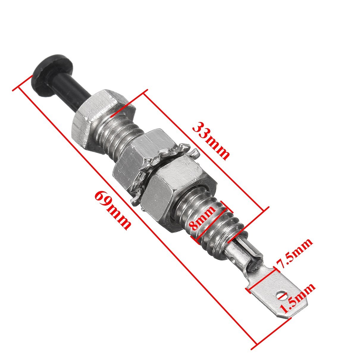 2 Stks Universal Motor Autodeur Pin Switch Verstelbare Bonnet Alarm Licht Kap 69mm Schroef lengte 33mm