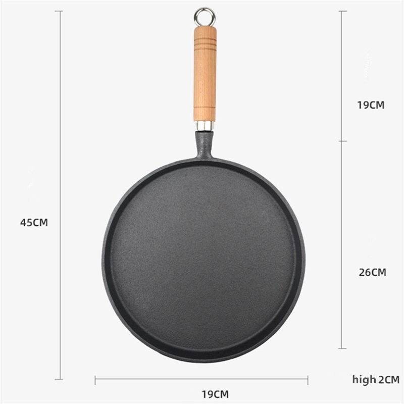Cast Iron Frying Pan Frying Pan Uncoated Non-stick Pancake Hand Pancake Pancake Pan Pizza Pan 48cm