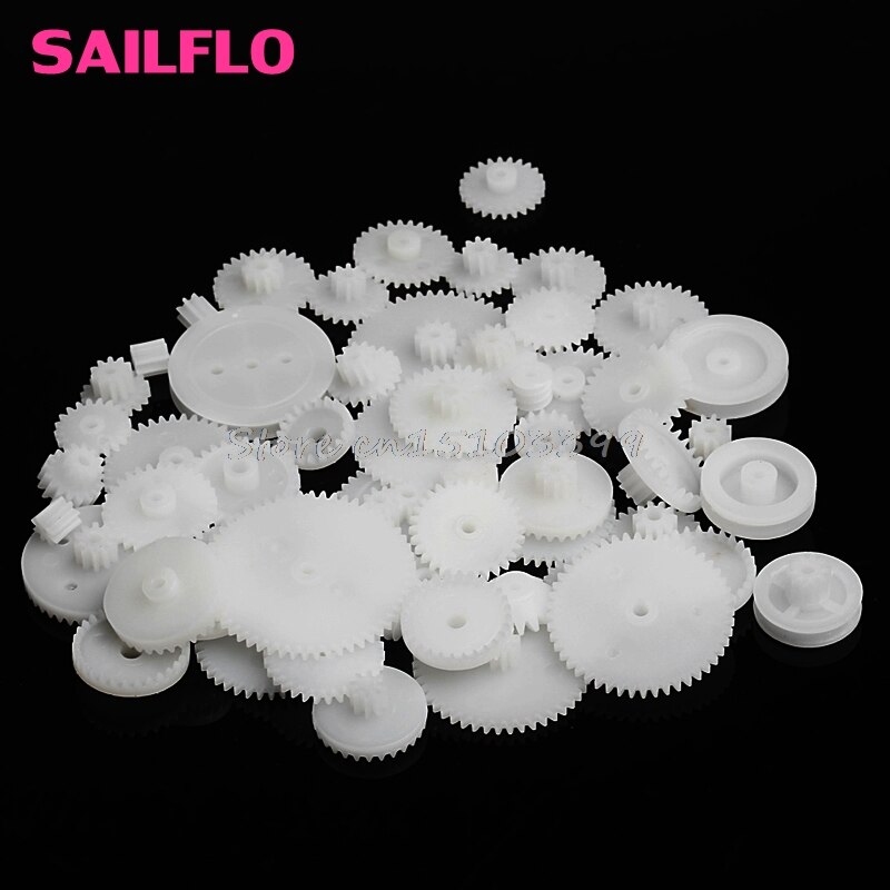 58Pcs Getande Wielen Wsfs Gears Plastic Alle Module 0.5 Robot Onderdelen Diy