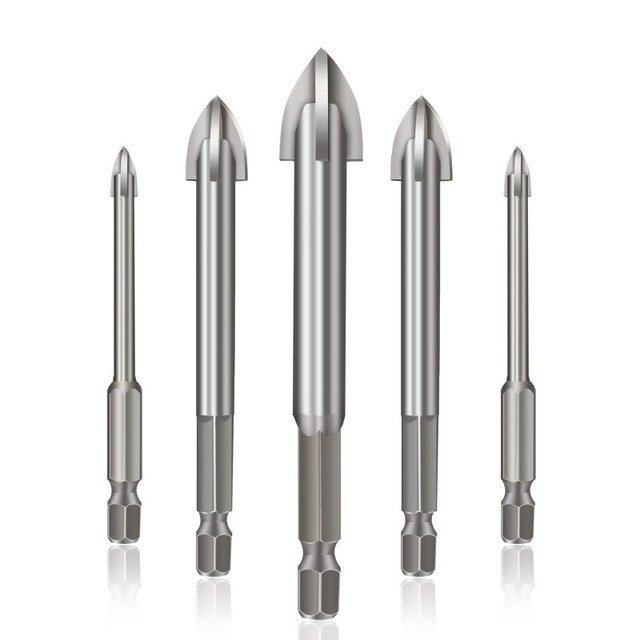 Herramienta de perforación Universal eficiente, brocas de carburo cementado, accesorios de herramientas eléctricas de apertura de agujero de pared de ladrillo de cerámica, 5 unids/set: Naranja