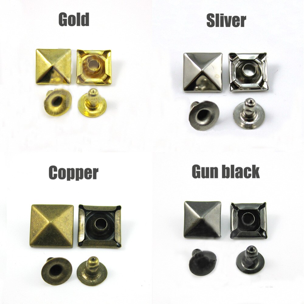 50 stks/partij 8mm Leathercraft Accessoires Piramide Klinknagel Collision Nail Metalen Spike Rock Mix Kleur