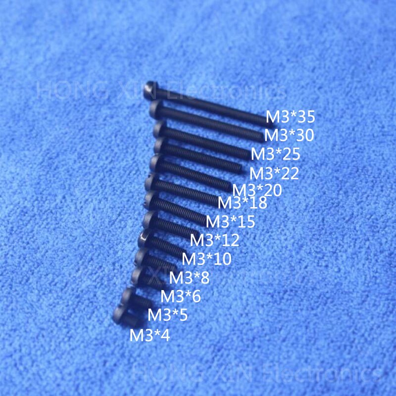 M3*22 22mm 1 pcs black Round Head nylon Screw plastic screw Insulation Screw brand RoHS compliant PC/board DIY hobby etc