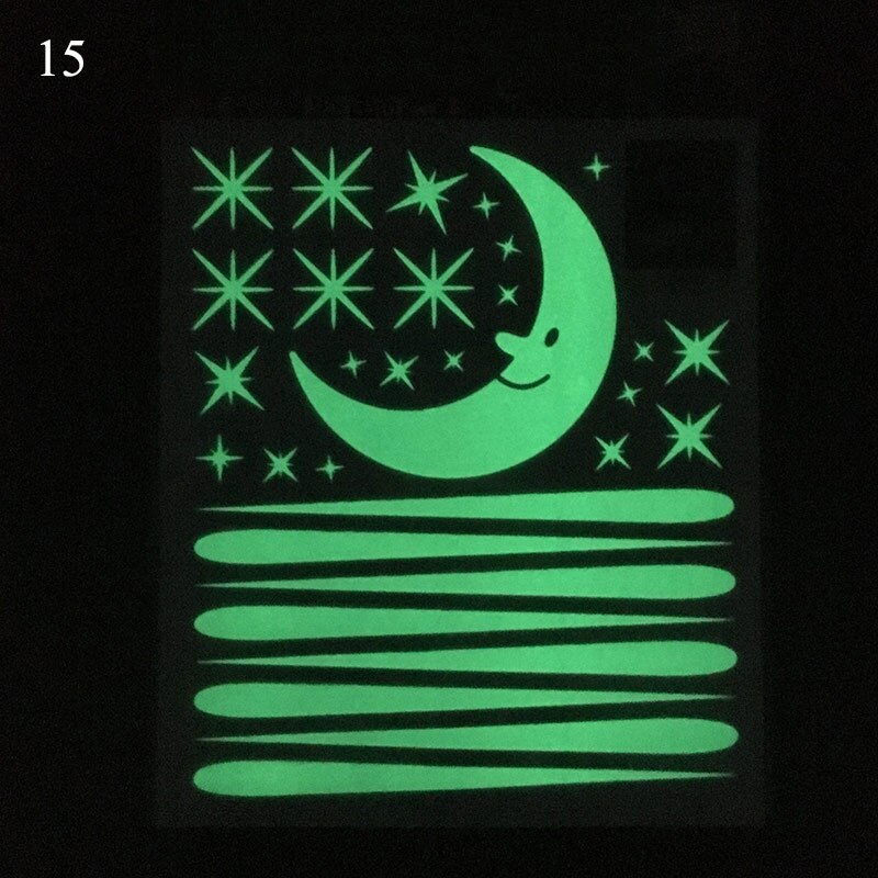 Fluorescent Wall stickers 3D Stars Dots Luminous DIY Wall Sticker Bedroom Kids Room Decoration Glow In Dark Animals Stickers: 15