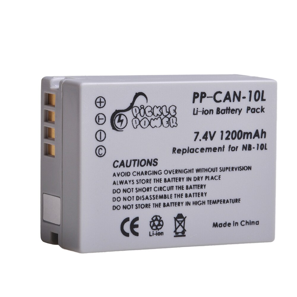 Nb -10l batteri 1200 mah  nb10l nb 10l batterioplader til canon 1100d g1x g15 g16 powershot  sx40hs sx50hs sx60hs sx40 sx50 sx60 hs: 1 batteri