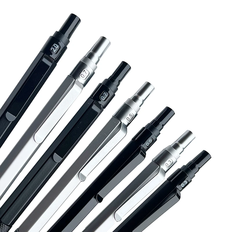 Lápiz mecánico de 0,3/0,5/0,7/2,0mm, centro de gravedad bajo, dibujo de Metal, lápiz especial, suministros de arte para escritura escolar y de oficina, 1 ud.