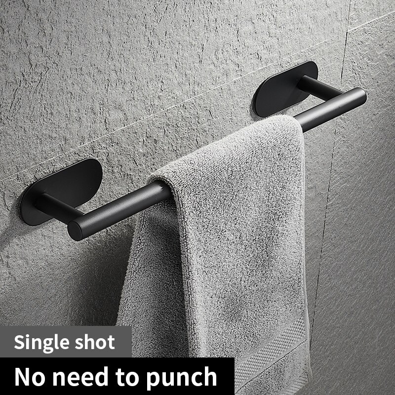Bathroom Hardware Set Black Robe Hook Towel Rail Bar Rack Bar Shelf Tissue Paper Holder Toothbrush Holder Bathroom Accessories: Single shot