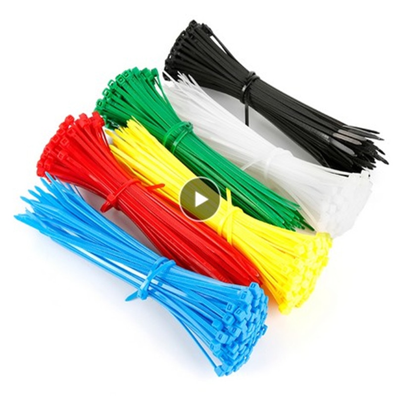 Kabel Tie Zip Bevestiging Ring Wraps Strap Nylon Kabelbinders Zelfsluitende Plastic Kleurrijke 100Pcs Accessoires Binding Duurzaam Banden