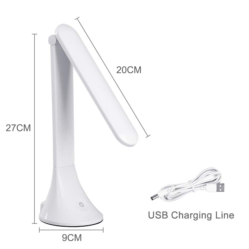 Dimmable LED Desk Lamp ,Touch Dimmer, Daylight White, Eye Care Natural Light,USB Powered , Office Task Lamp for Reading,Study