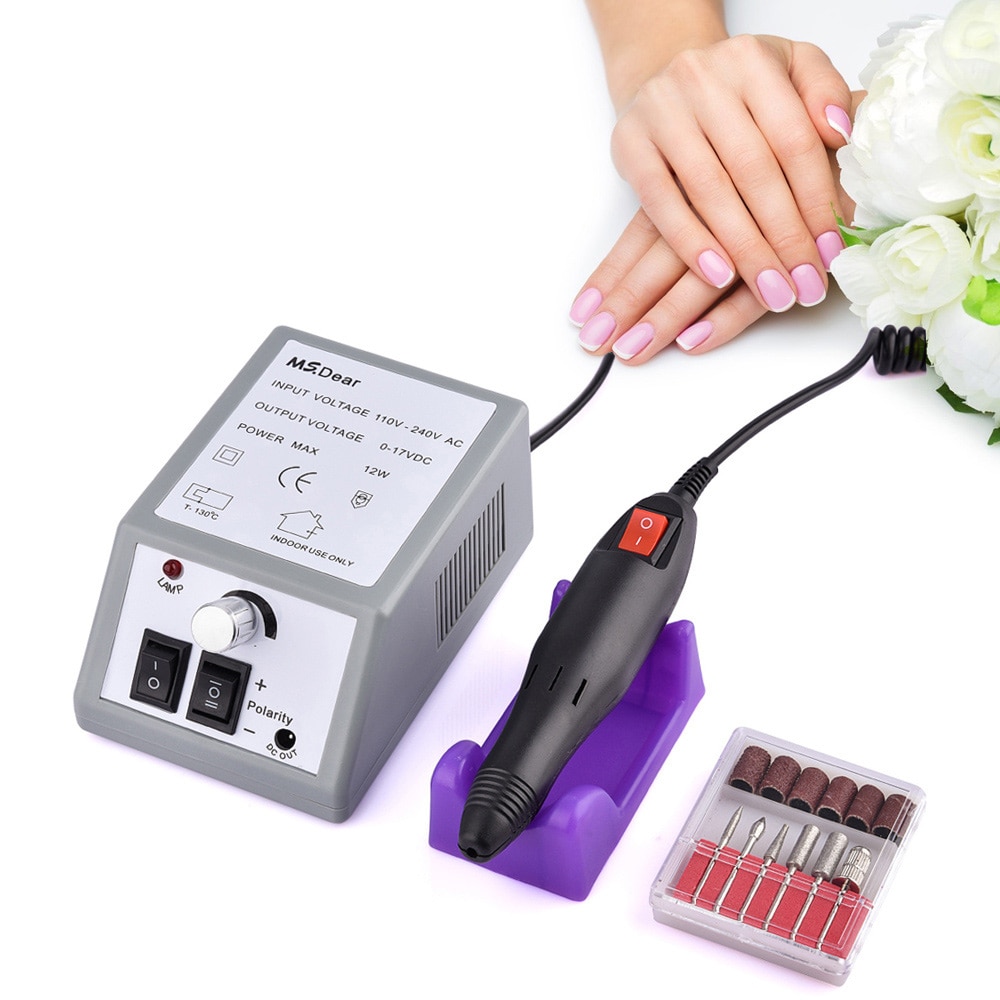Lima eléctrica para manicura y pedicura, 20000RPM, pulidora, herramientas ajustables para belleza de uñas