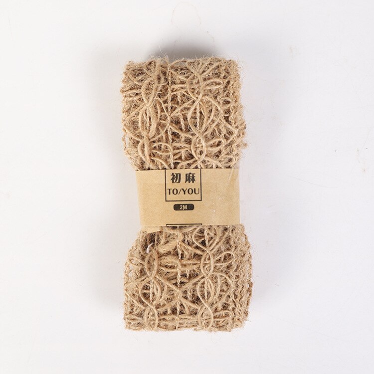 Cinta tejida de Yute Natural para envolver de boda, cinta de arpillera de cáñamo, manualidades DIY, suministros para fiestas, decoración del Festival, 2 metros por rollo: Style11 (Width 4cm)
