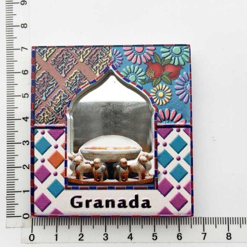 Spain Granada Fridge Magnet Oman Islamic Style Mirror Frame Magnetic Refrigerator Stickers for Home Decor Collection Ideas: Granada 2