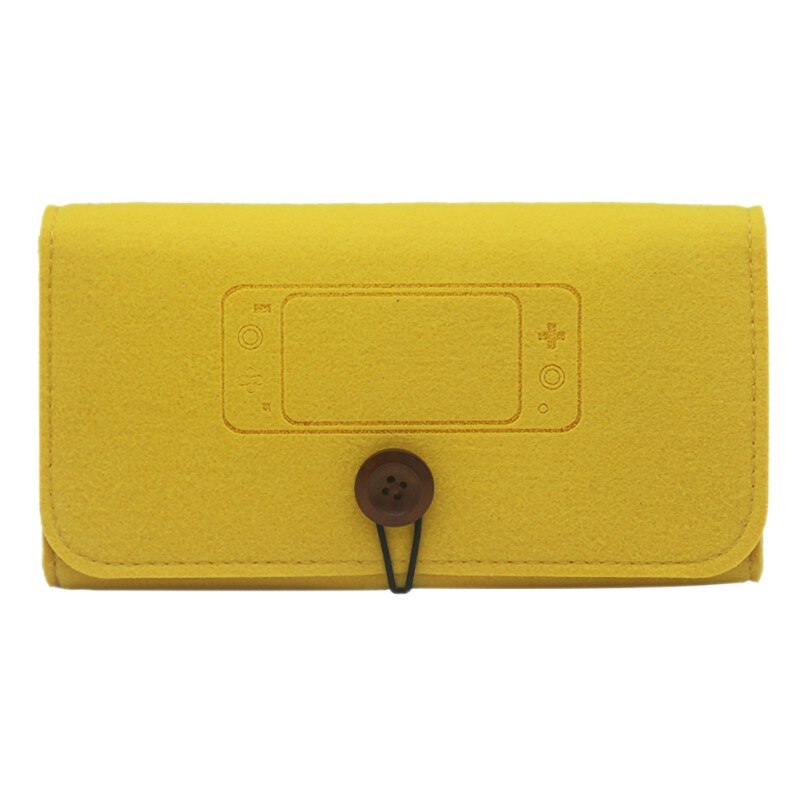 étui de transport doux feutre housse de protection pochette jeu carte sac de rangement sac à main pour Switch Lite pratique: Jaune