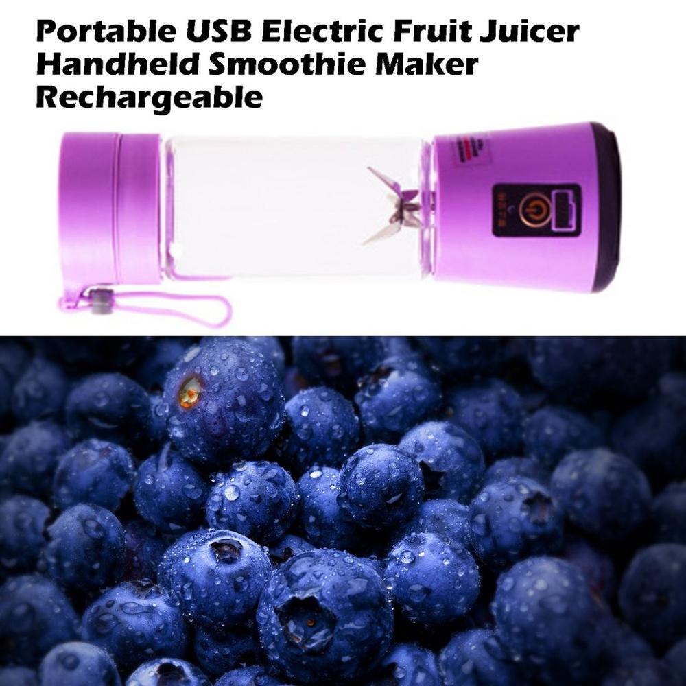 Miniexprimidor de frutas eléctrico portátil, batidora de mano, agitador, recargable por USB, taza de agua para zumo, 380ml