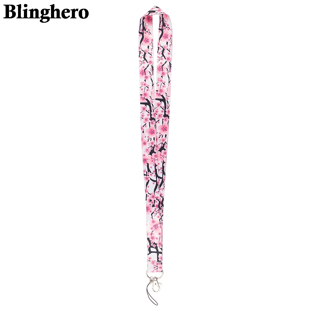 CB123 Nette Schlüsselband Für Schlüssel Kühle Kirschblüzehn praktisch Halfter Nacken Riemen Mit Schlüssel Blume Drucken DIY Hängen Seile