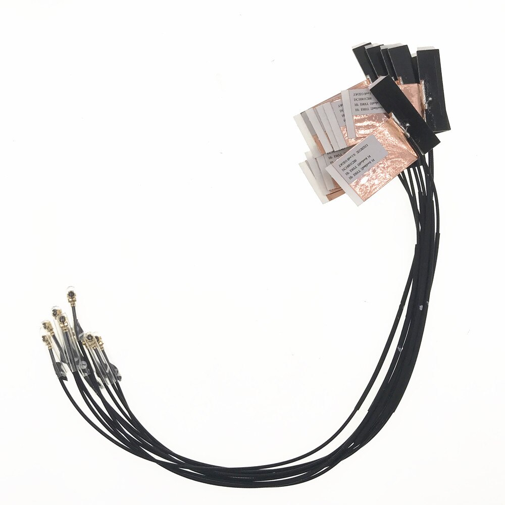 10pcs Tyco WNC U.FL antenna wire cable for BCM94331CD BCM94360CD QCA9880 QCA9882 AR9280 AR9380 Wifi card WWAN Card MC7355: Black 25cm