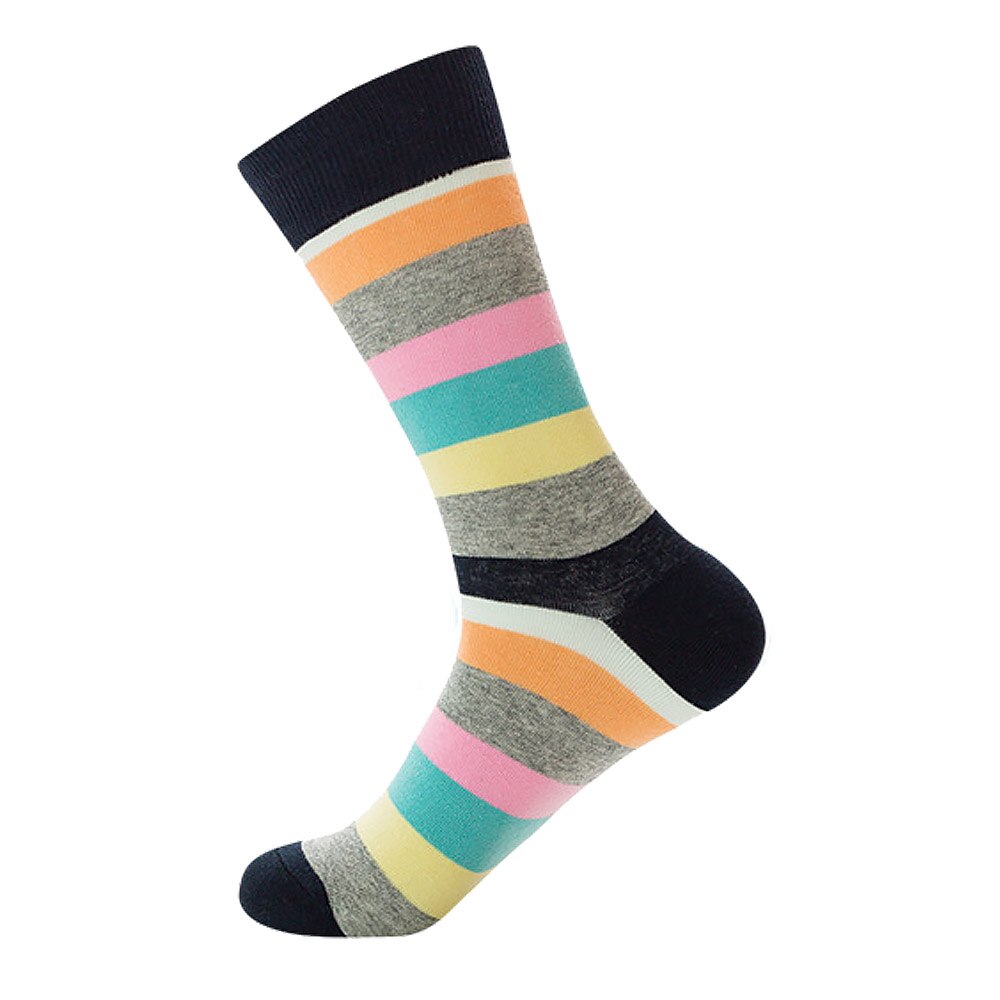 Chaussettes rayées pour hommes, à carreaux, à diamants de , en coton peigné, chaussettes: 8