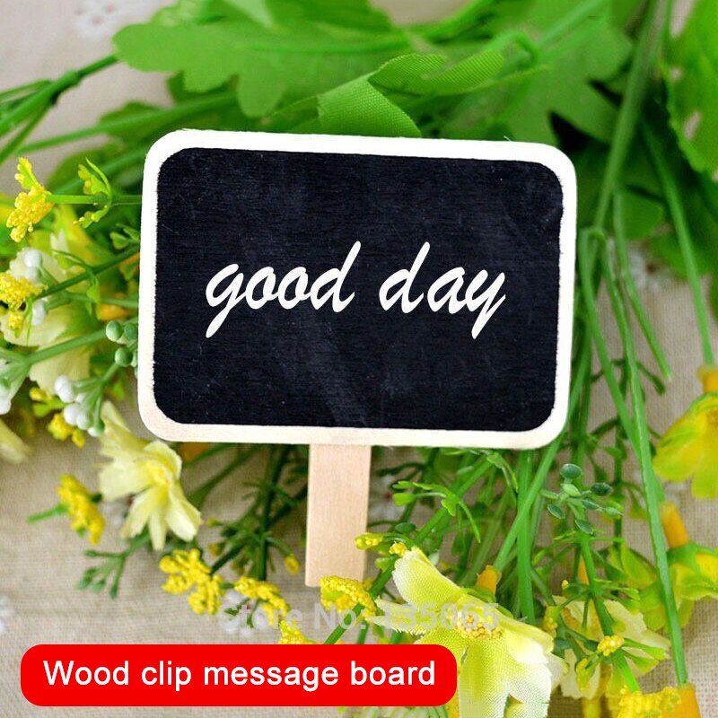 Mini Wooden Blackboard Memo Sign Message Small Note Stand Clip for Food Labels Party LFX-ING