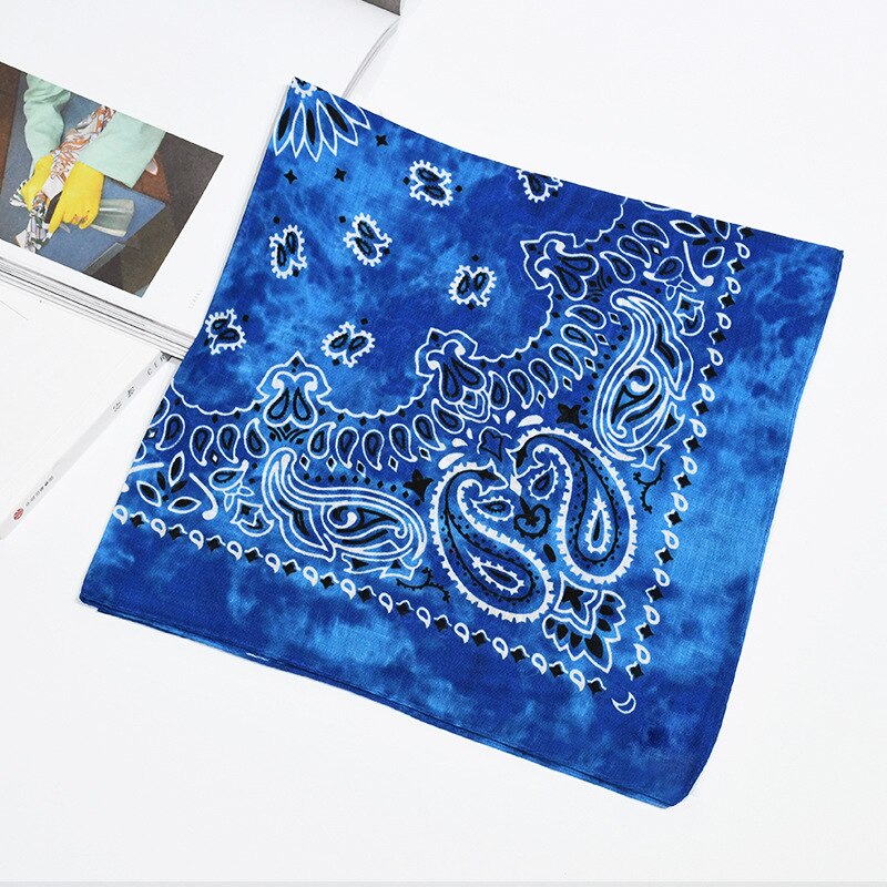 Tie Dye Hip Hop Cotton Bandana Square Scarf Headwear Headband Scarf Gradient Color Print Handkerchief For Women Men: 12