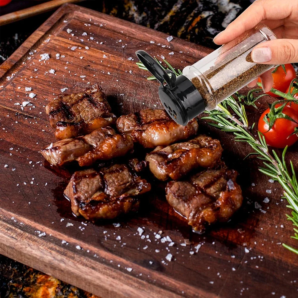 Tarro de especias de plástico transparente, botella de condimento de cocina, sal, pimienta, recipiente, tarro de condimentos para barbacoa, herramientas de almacenamiento de especias de cocina