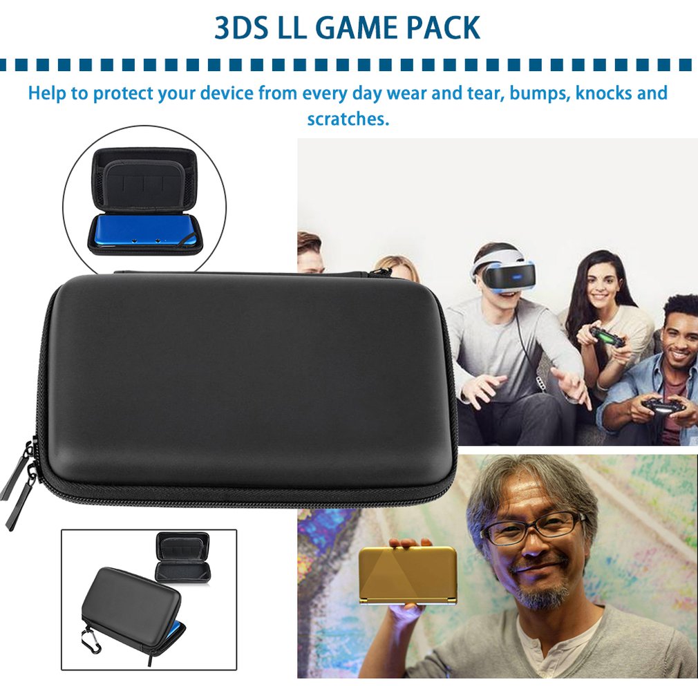 Cool Black Eva Skin Carry Hard Case Bag Pouch 18.5X11X4.5 Cm Voor Nintend 3DS Ll Met strap Gaming Accessaries