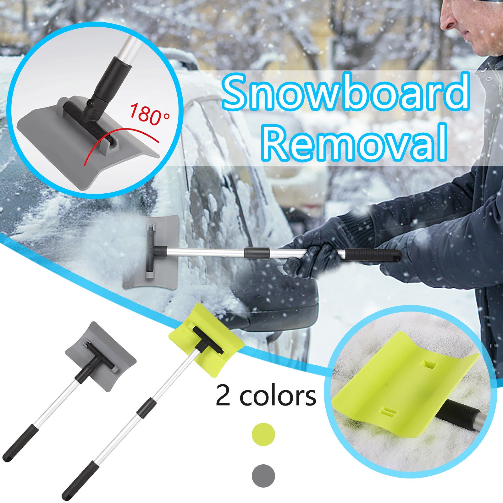 Aluminum Telescopic Ice Scraper Snow Shovel Deicing Defrosting Winter Snow Scrapers Home Car Cleaning Tool Accesorios Coche