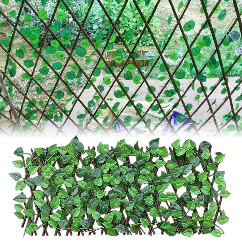Retractable Artificial Garden Fence Privacy Garden Fence Wood Vines Climbing Frame Plant Courtyard Home Decoration Greenery Wall