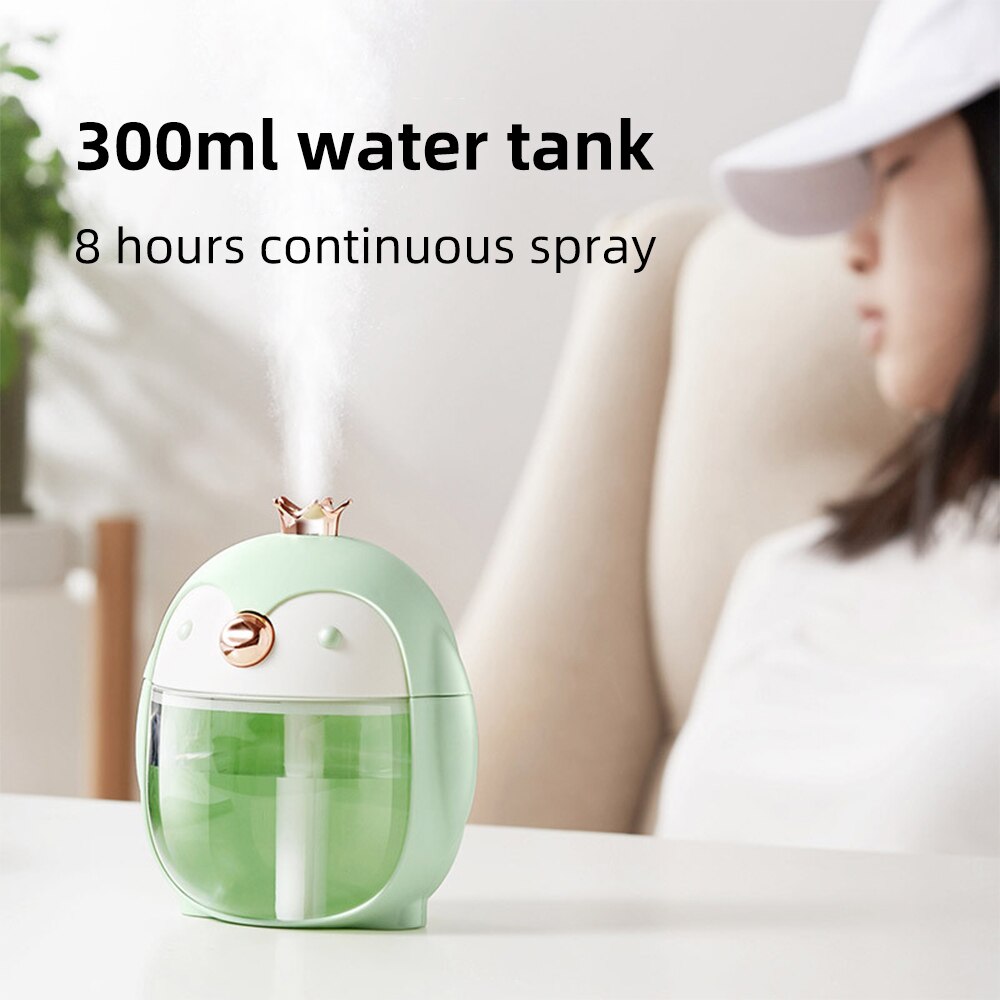 300ml cartoon usb luchtbevochtigers ultrasoon koele mist aroma lucht romantische lamp luchtbevochtiger jaar / kerst apparaten